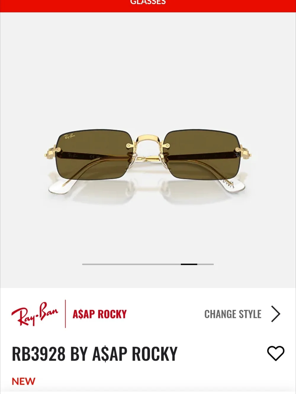 Ray-Ban RB3928 A$AP Rocky Gold Frame with Brown Lenses